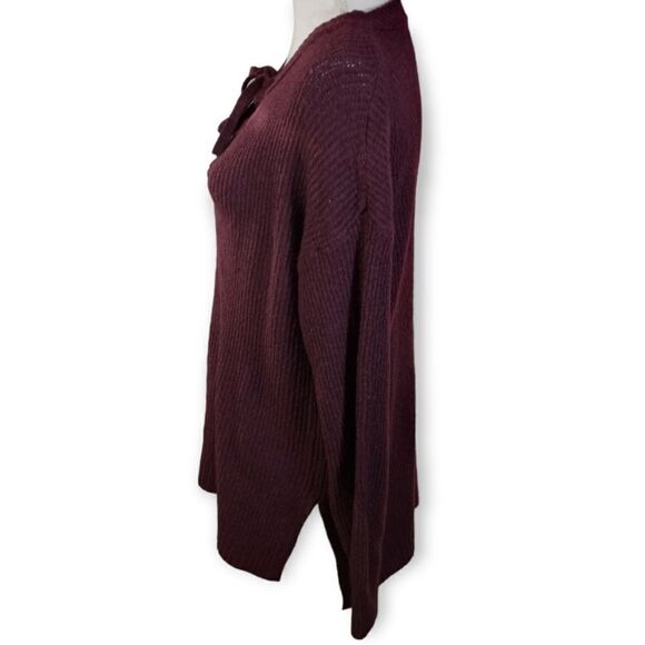 SO PLUM LACE UP SWEATER SZ.S EUC - Picture 2 of 6
